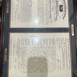 Vintage Framed Document Display